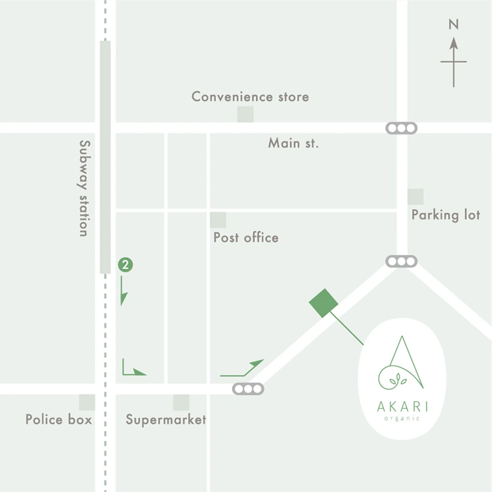 大阪市北区鶴野町7-77月夜ビルB1F　あかりオーガニックへの経路地図画像