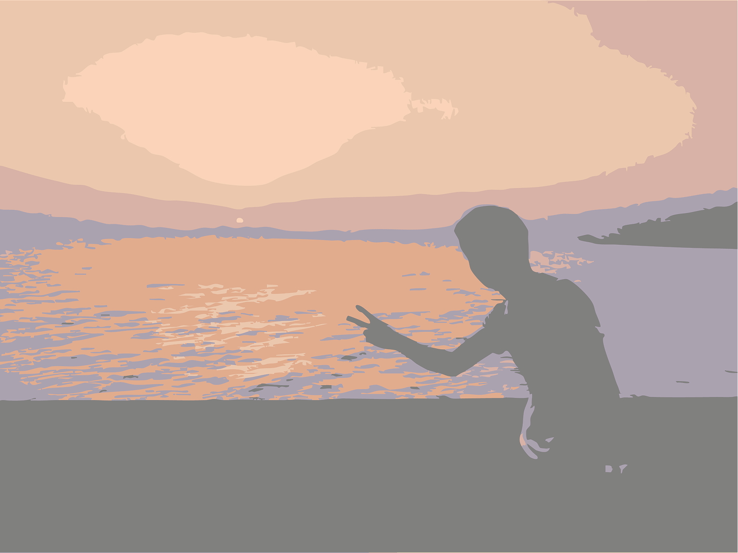 夕焼けの駅の風景