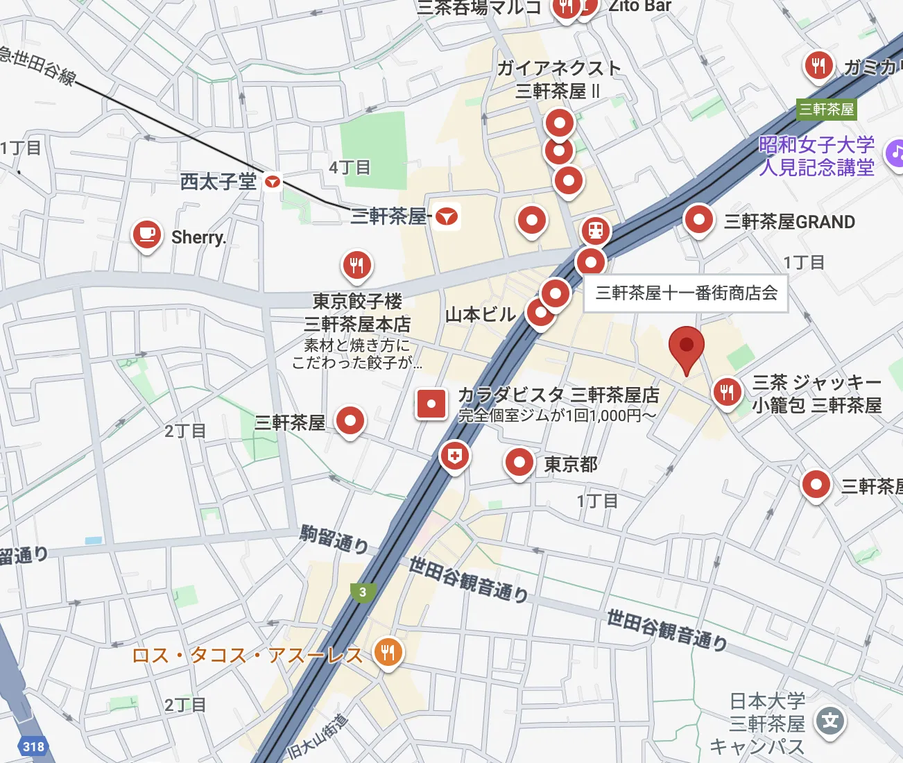 夜読カフェのマップ