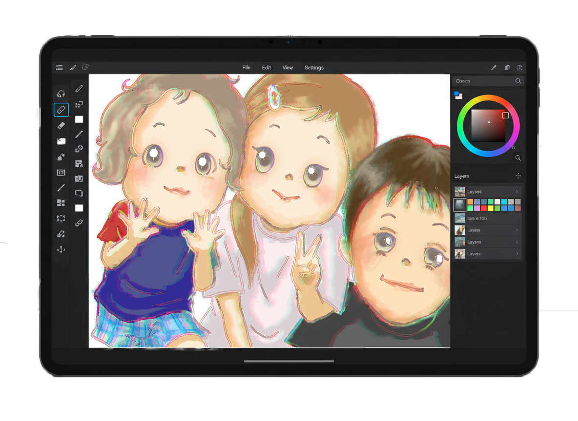 絵具を使った工作