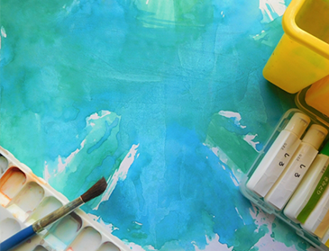 絵具を使った工作