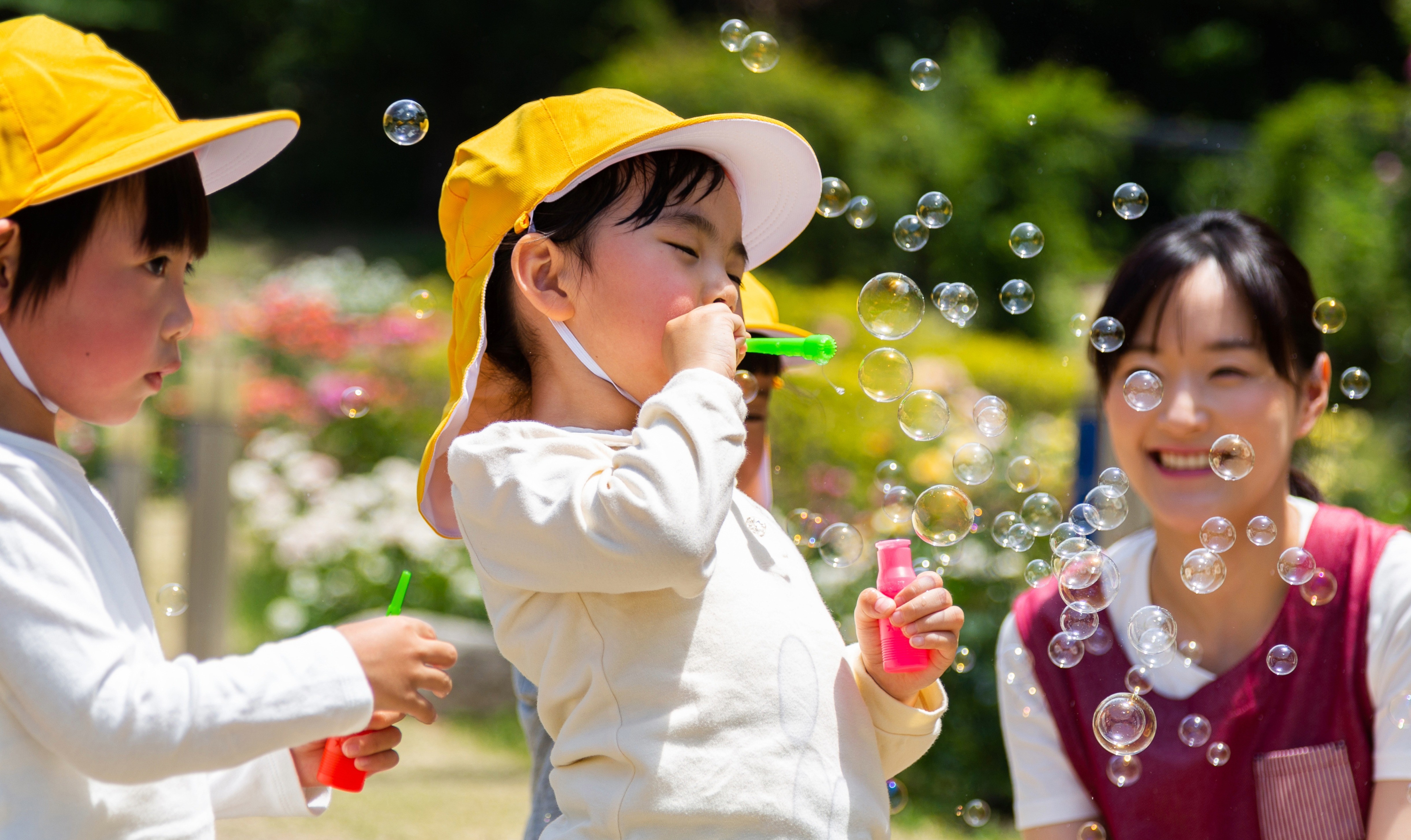 自然にふれる保育の様子