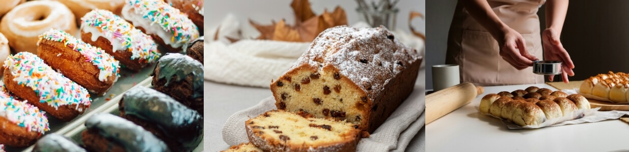 お店に並ぶおいしそうなパンたち